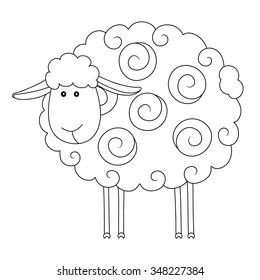 Cartoon sheep. Vector illustration