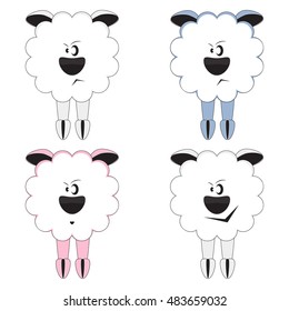 Cartoon Sheep. Vector Illustration.  