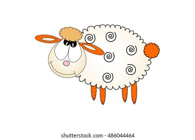 cartoon sheep vector illustration