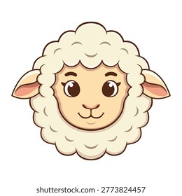 cartoon sheep vector illustration. isolated on white background