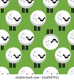Cartoon sheep vector. Pattern for textiles, backgrounds, paper, posters. Set of four seamless patterns.