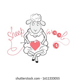 cartoon sheep vector. sheep wool. logo