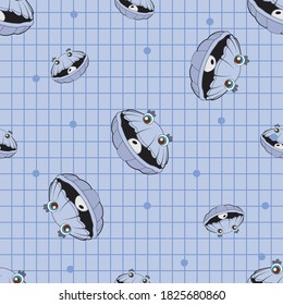 Cartoon Shells. Animal Seamless Vector Pattern Design Background