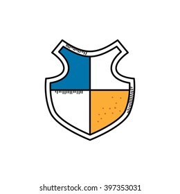 cartoon shield doodle hand drawn theme collection vector illustration