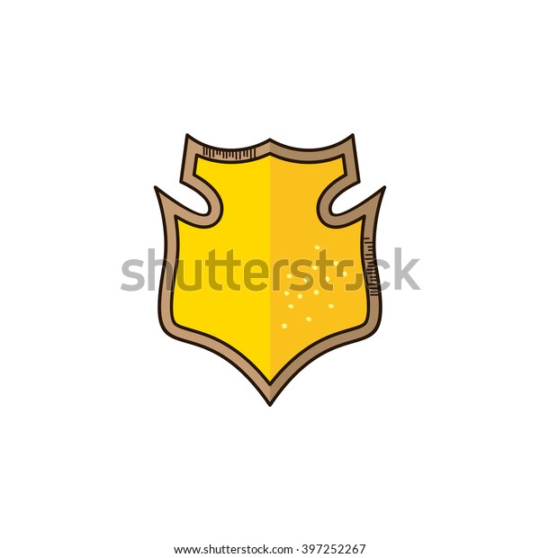 Cartoon Shield Doodle Hand Drawn Theme Stock Vector Royalty Free