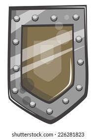 cartoon shield on white background vector