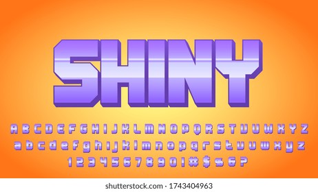 Cartoon Shiny Text Effect Alphabet Collection Set