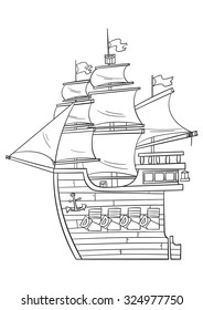 cartoon ship