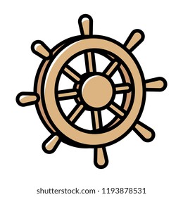 Cartoon Ship Steering Wheel