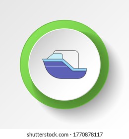 cartoon ship toy colored button icon. Signs and symbols can be used for web, logo, mobile app, UI, UX