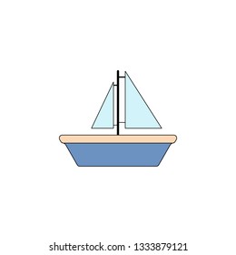 cartoon ship toy colored icon. Signs and symbols can be used for web, logo, mobile app, UI, UX