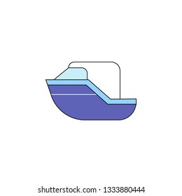 cartoon ship toy colored icon. Signs and symbols can be used for web, logo, mobile app, UI, UX