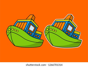 cartoon ship vector