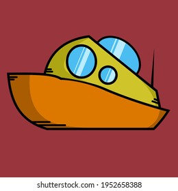 Cartoon ship vector, editable ship vector