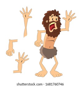 Cartoon Shipwrecked Castaway Man character