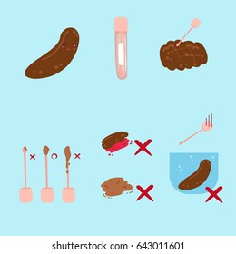 cartoon shit check concept on the blue background