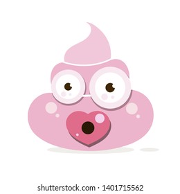 Cartoon shit vector icon on white background