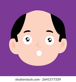 Cartoon Shock, cry expressions of bald men cartoon illustrations. 