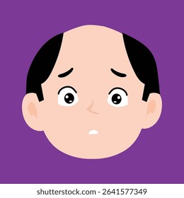 Cartoon Shock, cry expressions of bald men cartoon illustrations. 