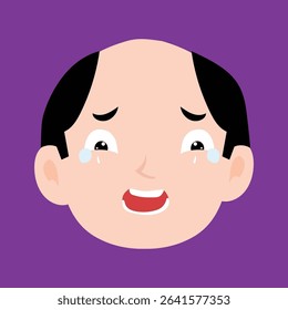 Cartoon Shock, cry expressions of bald men cartoon illustrations. 