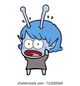 cartoon shocked alien girl