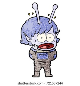 cartoon shocked alien girl