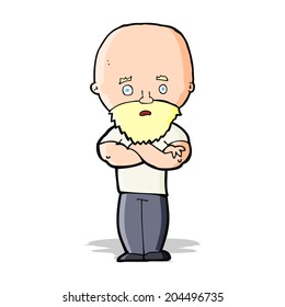 cartoon shocked bald man with beard