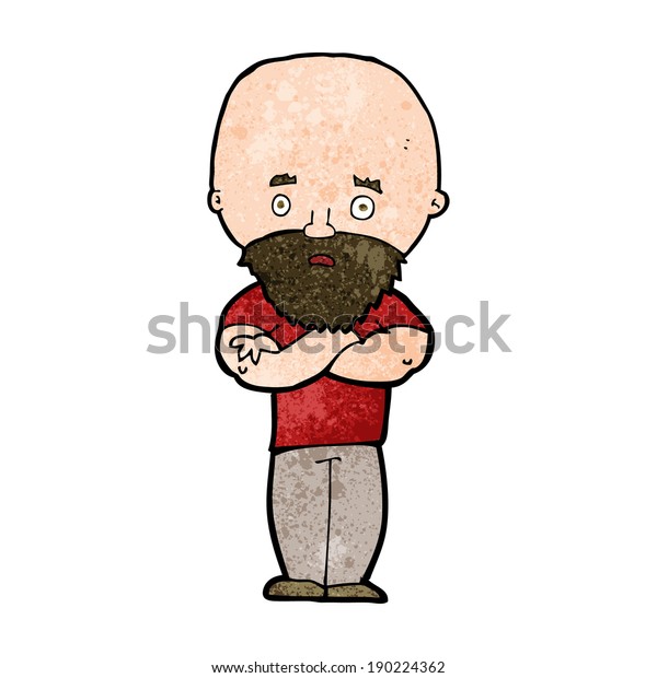 Bald Cartoon Characters With Beards Cartoon Worried Man With Beard And Spectacles By