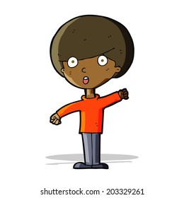 caricatura de niño impactado