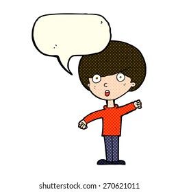 cartoon shocked boy with speech bubble