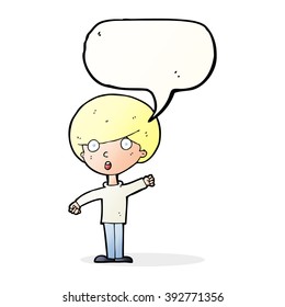 cartoon shocked boy with speech bubble