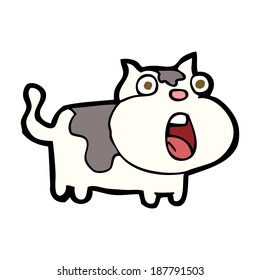 caricatura de un gato impactado