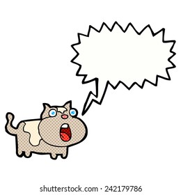 cartoon shocked cat with speech bubble