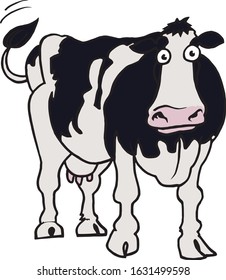 Cartoon of a shocked cow.