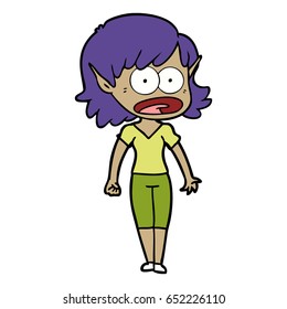 cartoon shocked elf girl