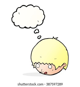 cartoon shocked face with thought bubble