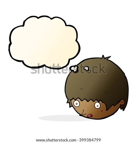 cartoon shocked face with thought bubble