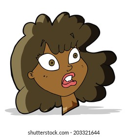 cartoon shocked female face