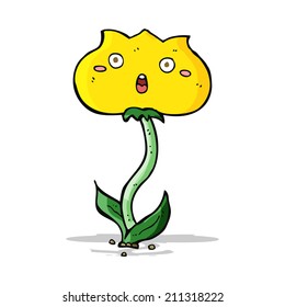 cartoon shocked flower