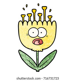 cartoon shocked flower