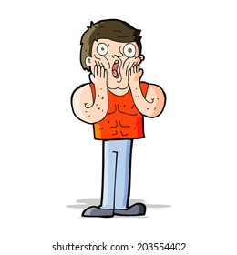 cartoon shocked gym man