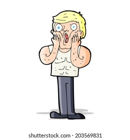 cartoon shocked gym man