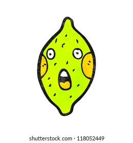 cartoon shocked lime