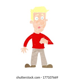 caricatura de un hombre impactado
