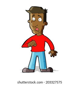 caricatura de un hombre impactado