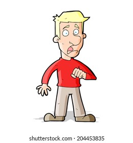 caricatura de un hombre impactado