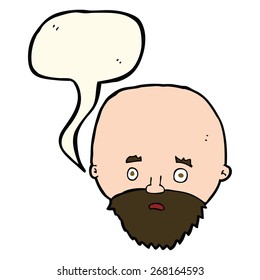 cartoon shocked man with beard with speech bubble