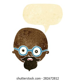 cartoon shocked man with beard with speech bubble