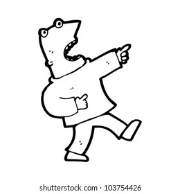 cartoon shocked man pointing