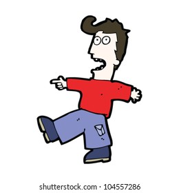 cartoon shocked man pointing